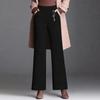 Women Autumn and Winter Straight Vintage Pants Elastic High Waist Casual Trousers