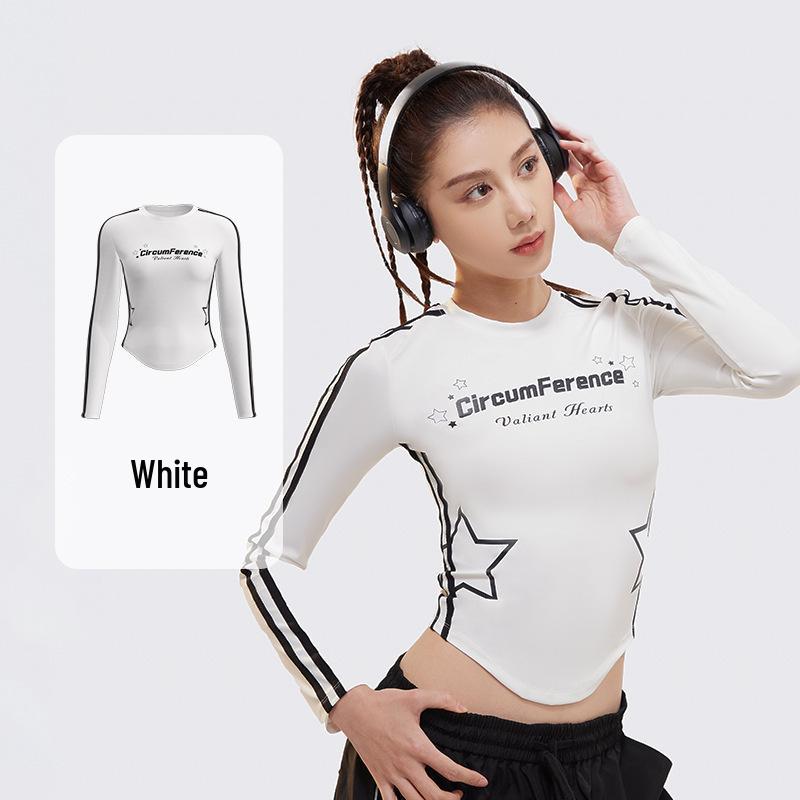 

Топ для йоги Juyi Hall в полоску с длинным рукавом и облегающего кроя для женщин XXL