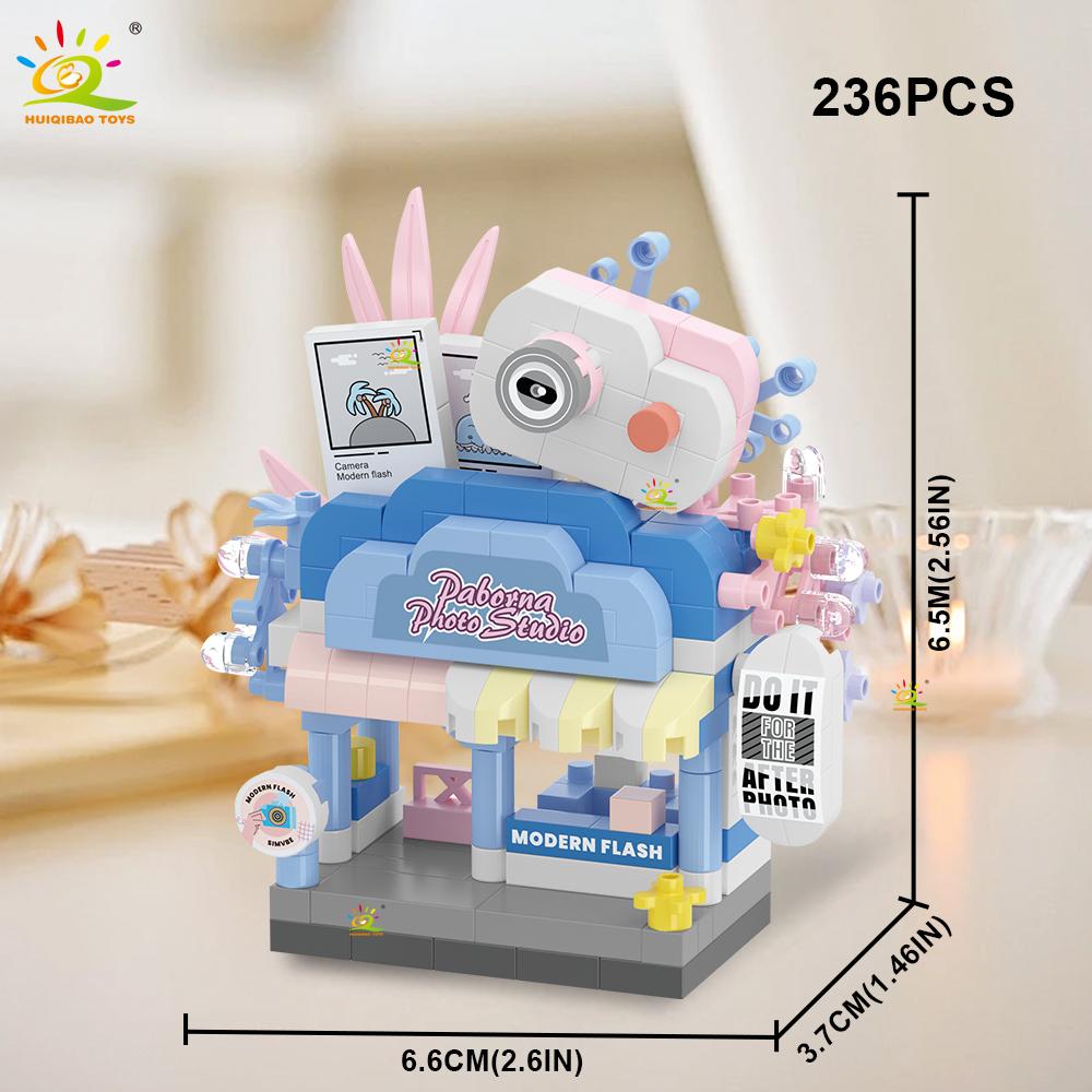 

MOC Adorable Street Shop model Micro Construction Brick Burger Fried Flower Model Mini Block Toy designed for Children Desk Decor