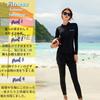 Fitness Swimsuit for Long Sleeve Rash Body Separate UV Long Sleeve Swimsuit for Cool To the Soft To the Touch [RainKind] Women, 5-Piece Set, Guard,