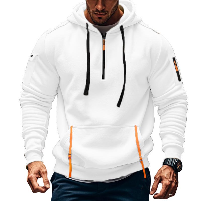 Men's Multi-pocket Zipper Hoodie, Sizes S-5XL, Spring/Autumn Casual Sport Sweatshirt
