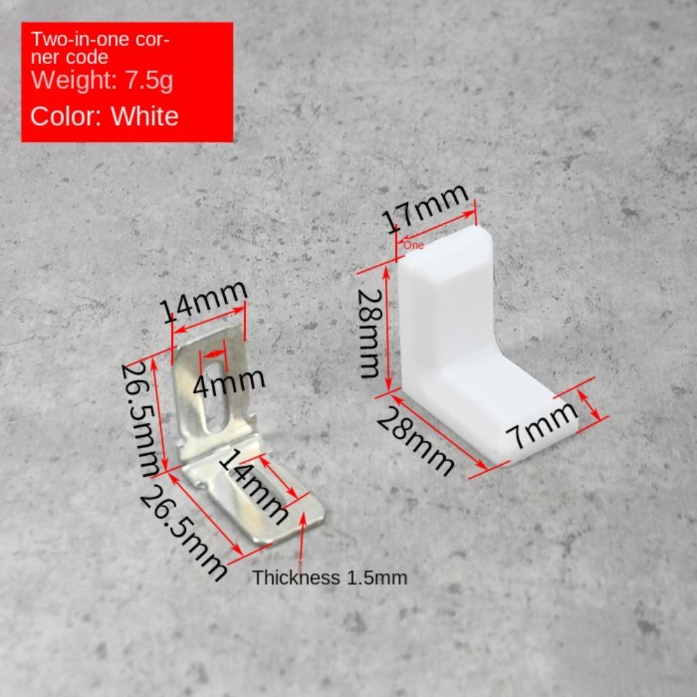 10 ST Nylon Plast Hörnkod 90 Graders Vinkelhållare Laminat Klädskåp Förstärkningskontakt Hårdvarutillbehör
