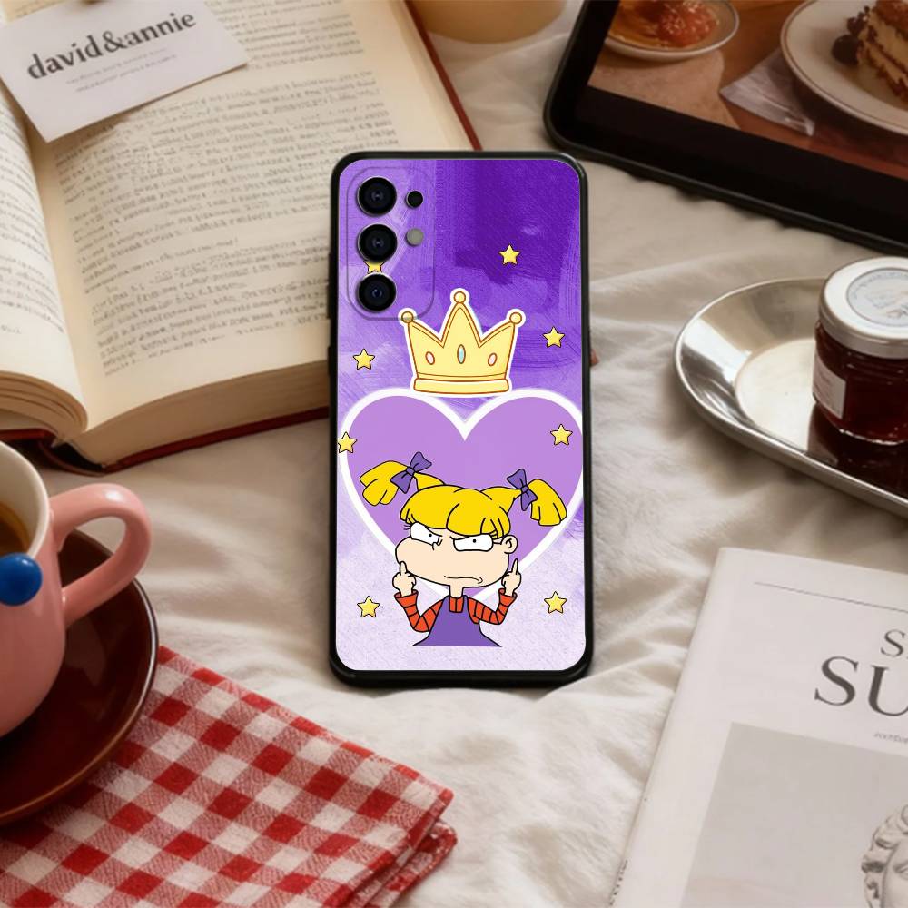 

R-Rugrat C-Chuckie Angelica Phone Case For Samsung S 25,24,23,22,30,21,10,9,Ultra,Plus,Lite,FE,4,5 G Soft Black Case Samsung S22plus5G