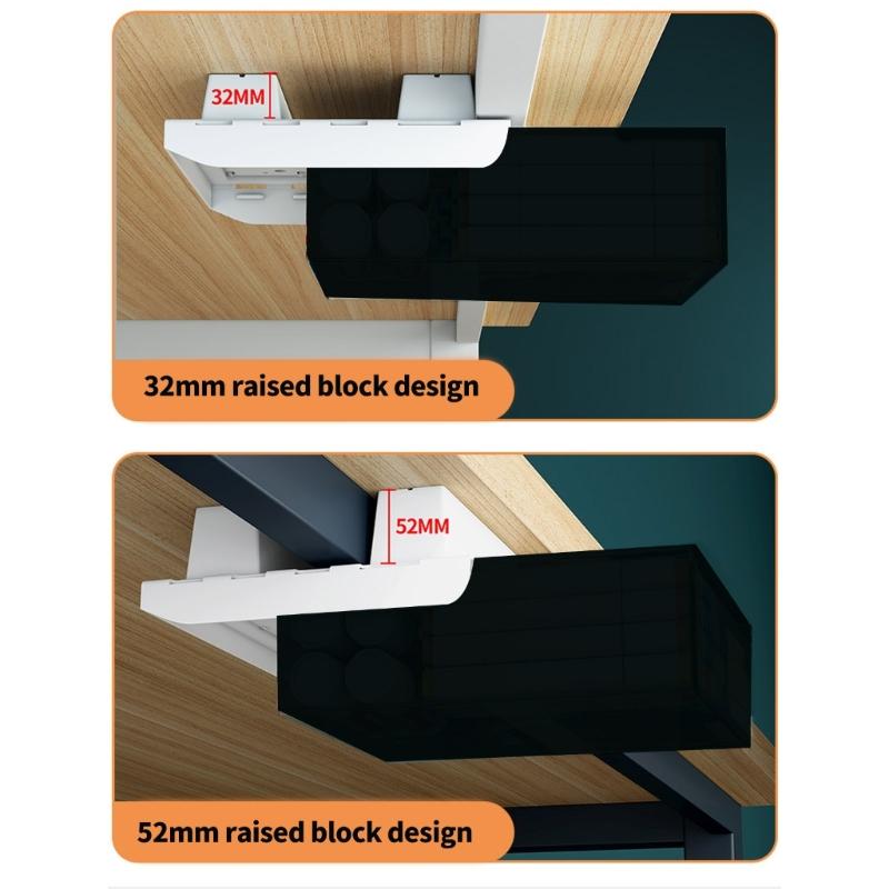 Space Saving Under Desk Storage Drawer Polypropylene Construction Workspaces Organizer Easy Installation Box