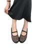 Fashion Designer Autumn Women Mesh Fabric Ballet Flat Shoes Fashion Shallow Elastic Band Ladies Comfort Soft Sole Mary Jane Shoes