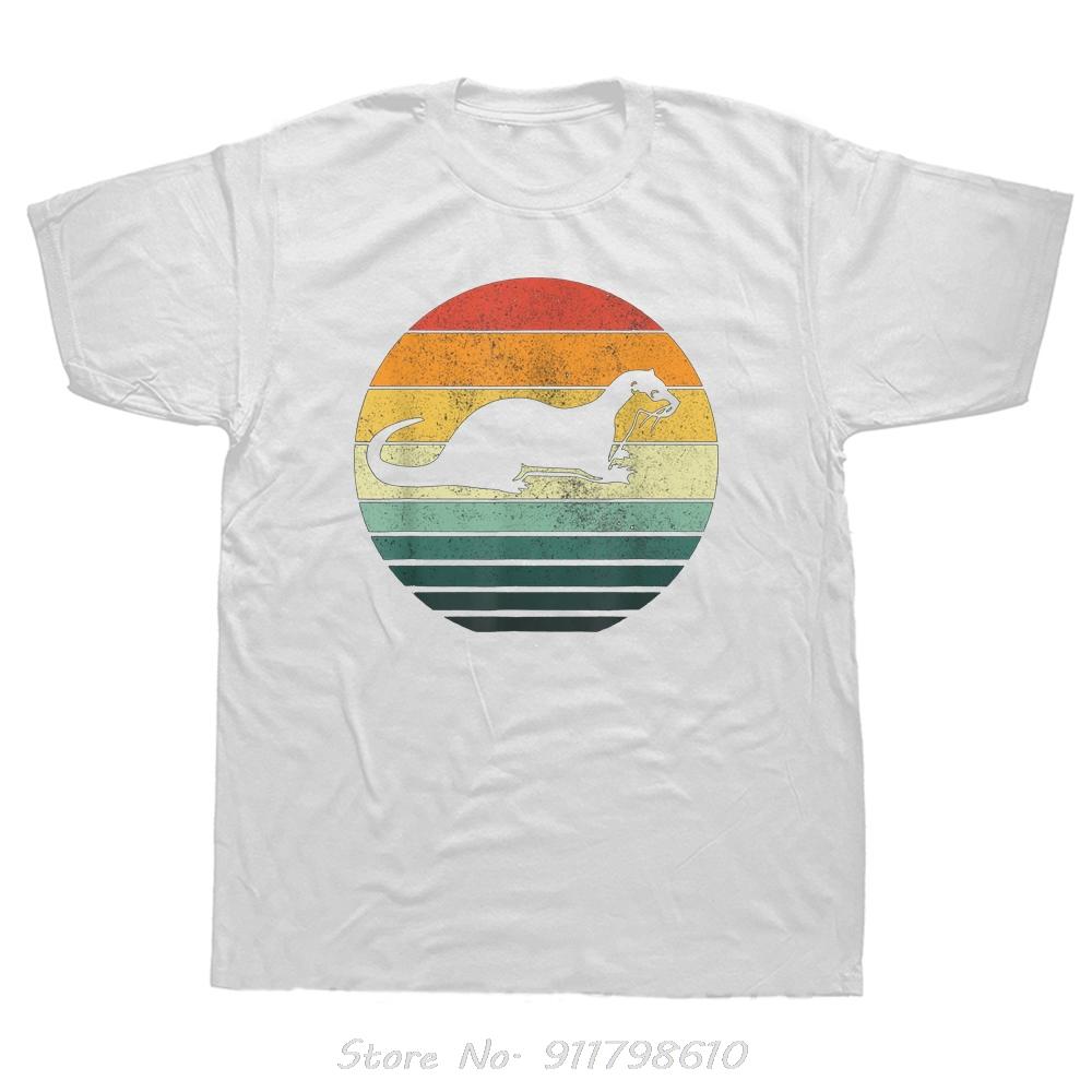 Funny Oversized T-shirt Sea Otter Animal Sunset Retro Vintage Men Clothing Streetwear Fitness T Shirt Summer Style Cotton Tshirt