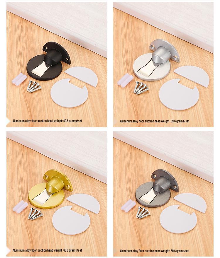 Adjustable Magnetic Aluminum Door Stopper with Anti-Collision Suction Cup