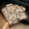 71Cm New Chinese Simulation Silk Square Scarf Soft and Skin-friendly Ink Flower Rhyme Printing Silk Scarf Neck Sunscreen Small Scarf