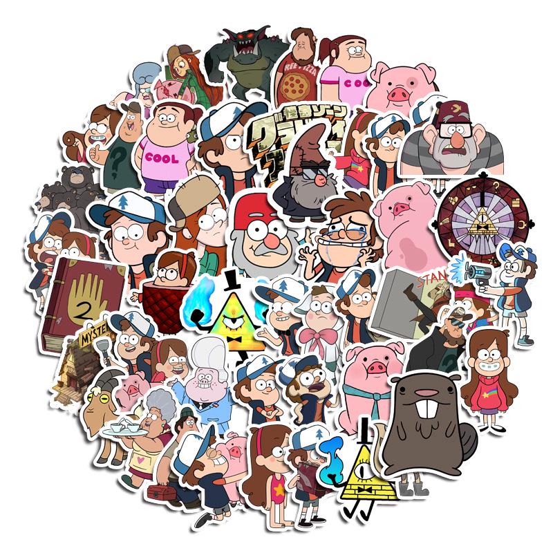 50 Waterproof No-Residue Weird Town Stickers for Suitcases, Laptops, DIY Albums