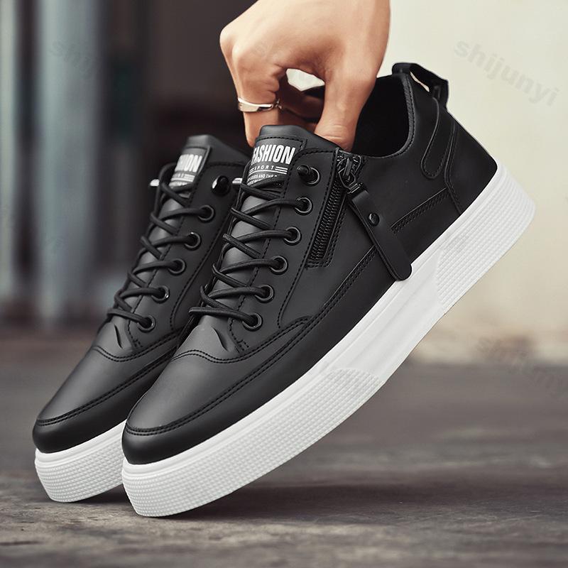 Man Casual Sneakers Large Size Fashion Designer Zipper Comfortable Loafers Leisure Versatile Hard-wearing Slip on Flat Shoes