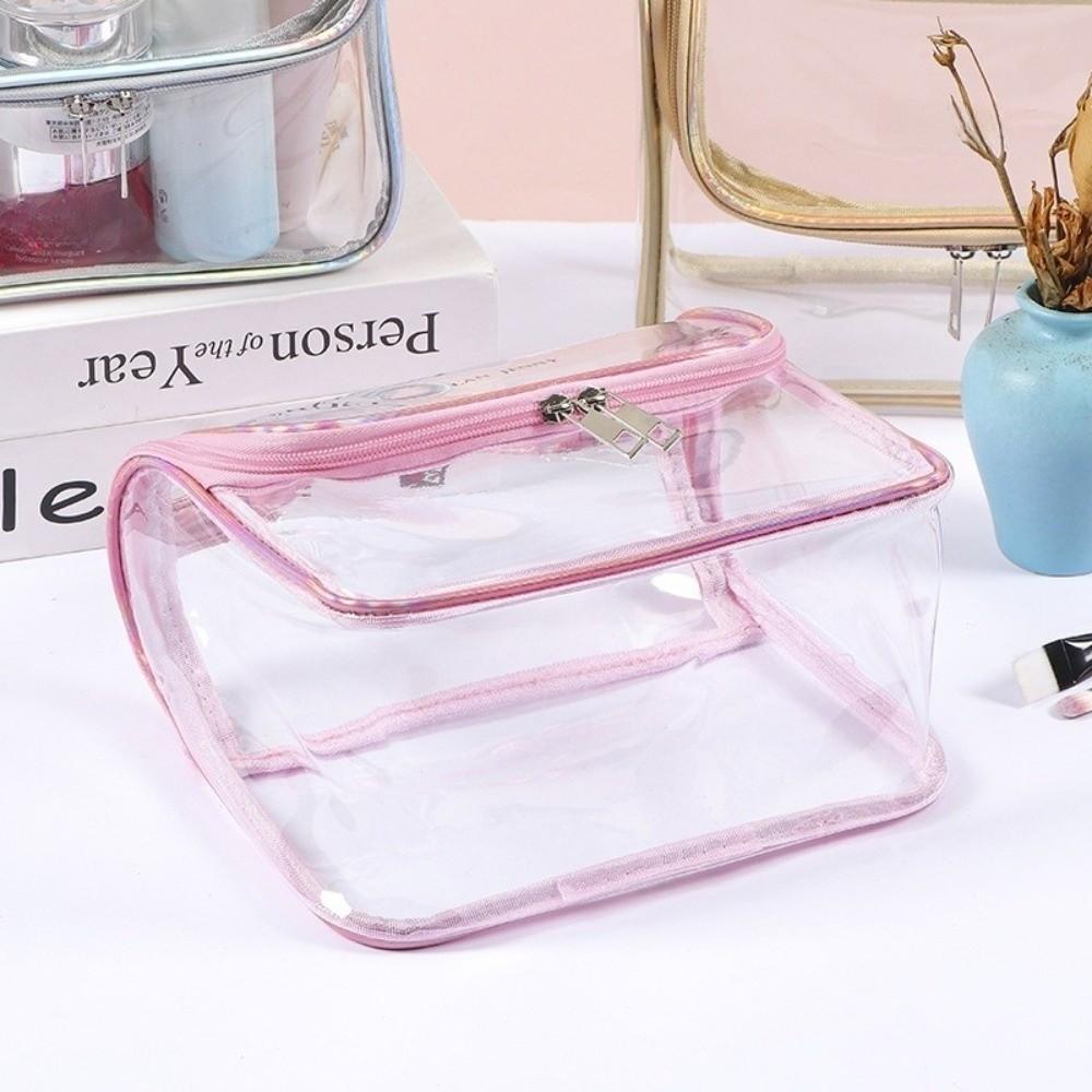 Portable Large Capacity Travel Toiletry Bag Transparent Waterproof Clear Handbag PVC Multi-function Makeup Cosmetics Bag Gym