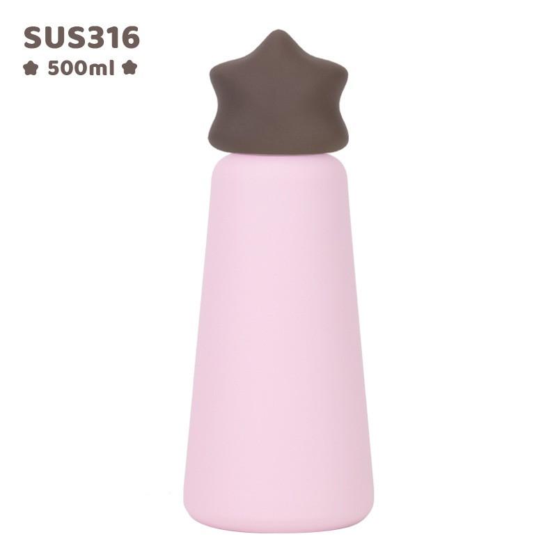 500ml Stainless Steel Vacuum Insulated Travel Mug Kids Students Outdoor Sports Portable Star Design