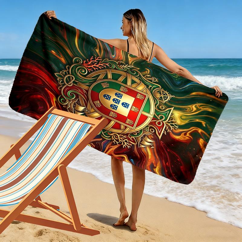 Royal Heritage Symbolism beach towel Outdoor camping Beach towel for vacation photos swim Absorbent bath towel seaside Comfort beach towel