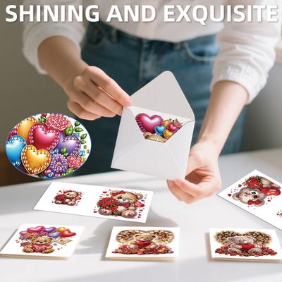 12Pcs Flower Animal DIY Diamond Art Painting Greeting Cards Diamond Art Cards for Christmas Birthday Thanksgiving Day Holiday