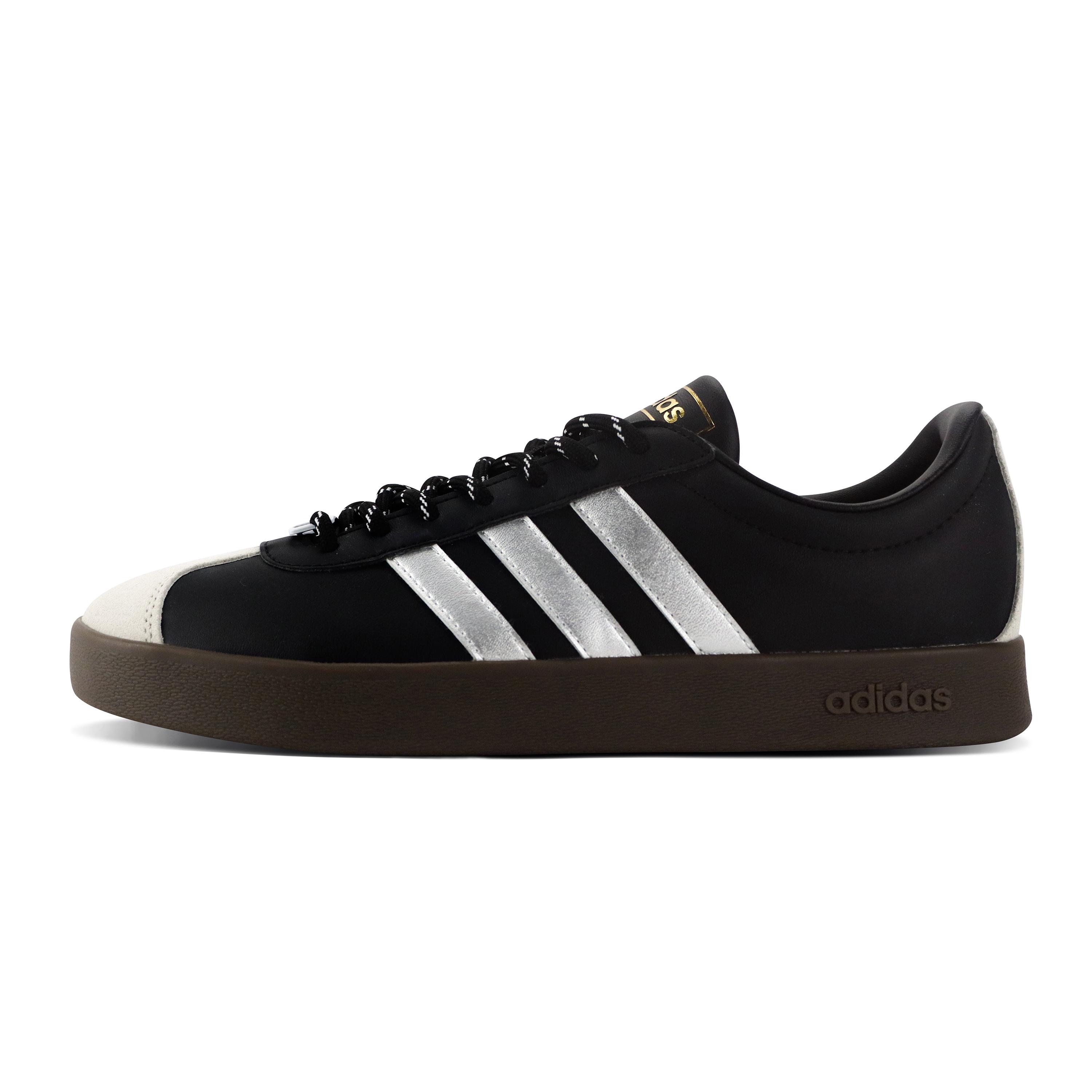 

Adidas VL COURT 2.0 Slip Resistant, Abrasion Resistant, Lightweight Low top Skateboard Shoes Unisex Black Silver ID6017(Team119-) 42