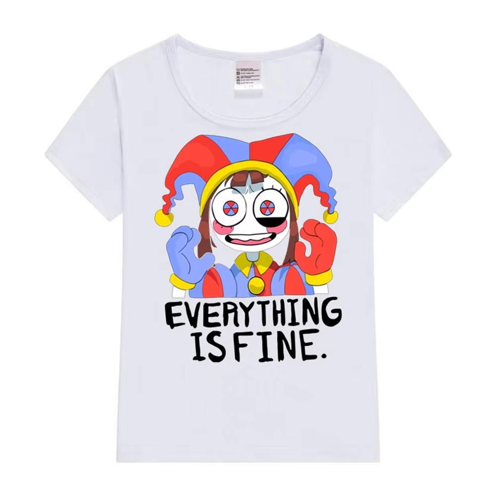 Cute Pomni T-Shirts Children The Amazing Digital Circus Short Sleeve Casual Fashion Printed Boys Girls Tops Spring Summer