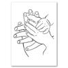 Linea astratta mamma bambino mano cuore minimalista arte murale tela pittura nordica poster e stampe quadri da parete decorazioni per la camera dei bambini
