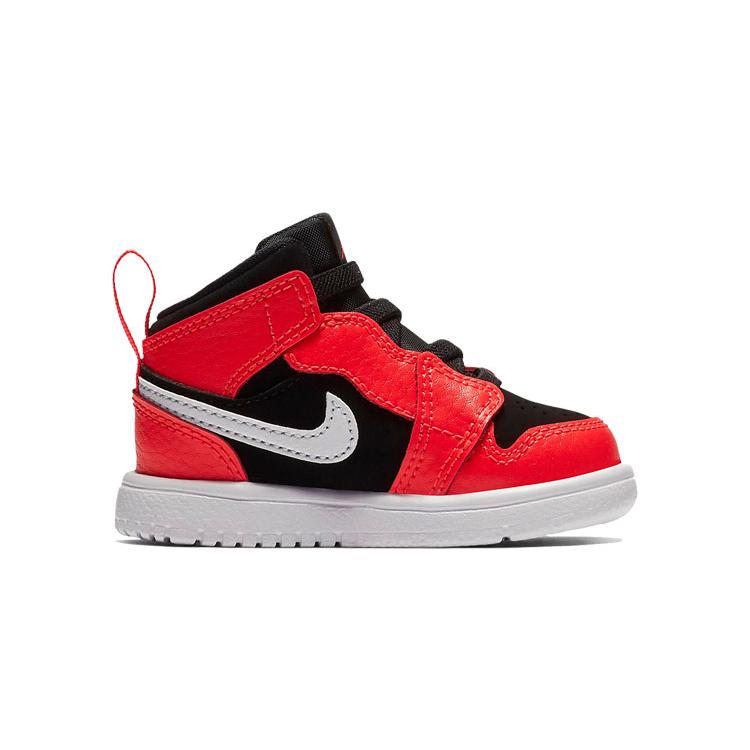 Jordan Air Jordan 1 MID ALT TD Abrasion Resistant Mid Top Toddler Shoes Black Red Infant And Toddler AR6352-061