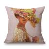 Elegant Lady With Hat Europe Victorian Era Classic Beautiful Woman Oil Painting Linen Sofa Throw Pillow Case Car Cushion Cover