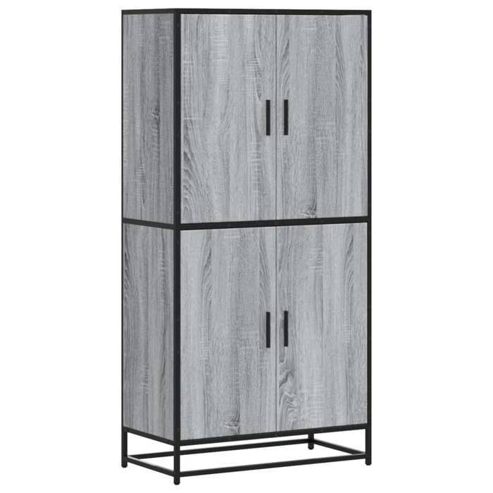 VidaXL Buffet haut sonoma gris 68x35x139 cm bois d'ingénierie, armoire latérale, armoire de rangement haute, vitrine haute, 3300833