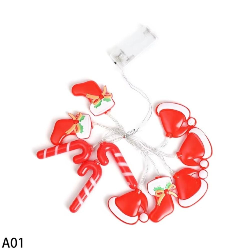 10/20/40 LED Candy Cane Light Santa Hat Xmas Tree Ornament LED Walking Stick Light  Home Decoration