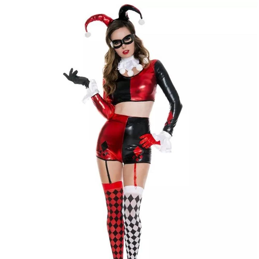 Halloween Circus Funny Sexy Clown Costume Anime Harry Quinn Staging Suit
