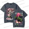 Kimetsu No Yaiba Cartoon T-shirt Aesthetics Vintage Kanroji Mitsuri Fashion Y2K Tops Short Sleeve Japanese Styles Men Women Tee