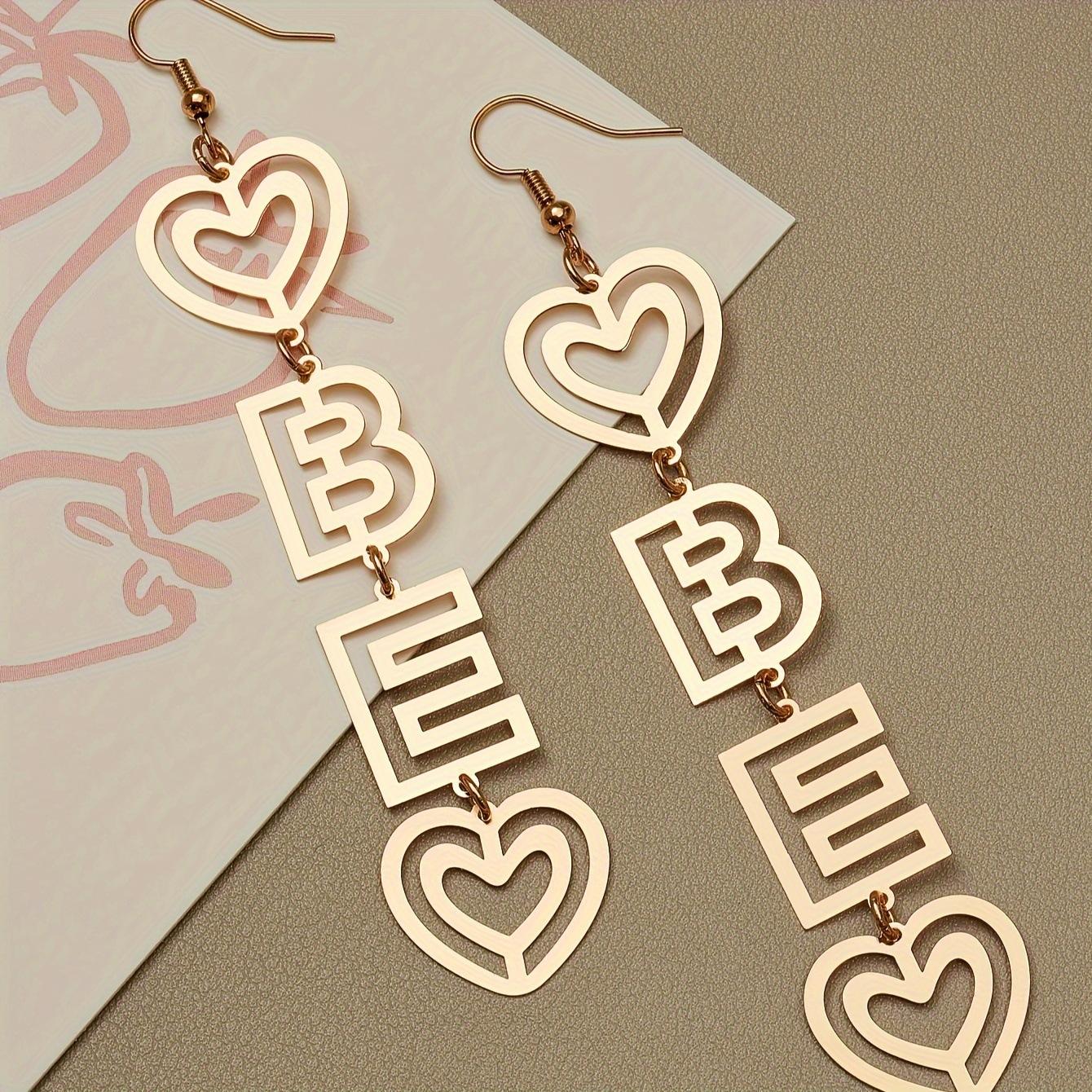 Полые двойные серьги-буквы BE из сплава, нишевый дизайн, высококачественные женские серьги, карнавальная девушка