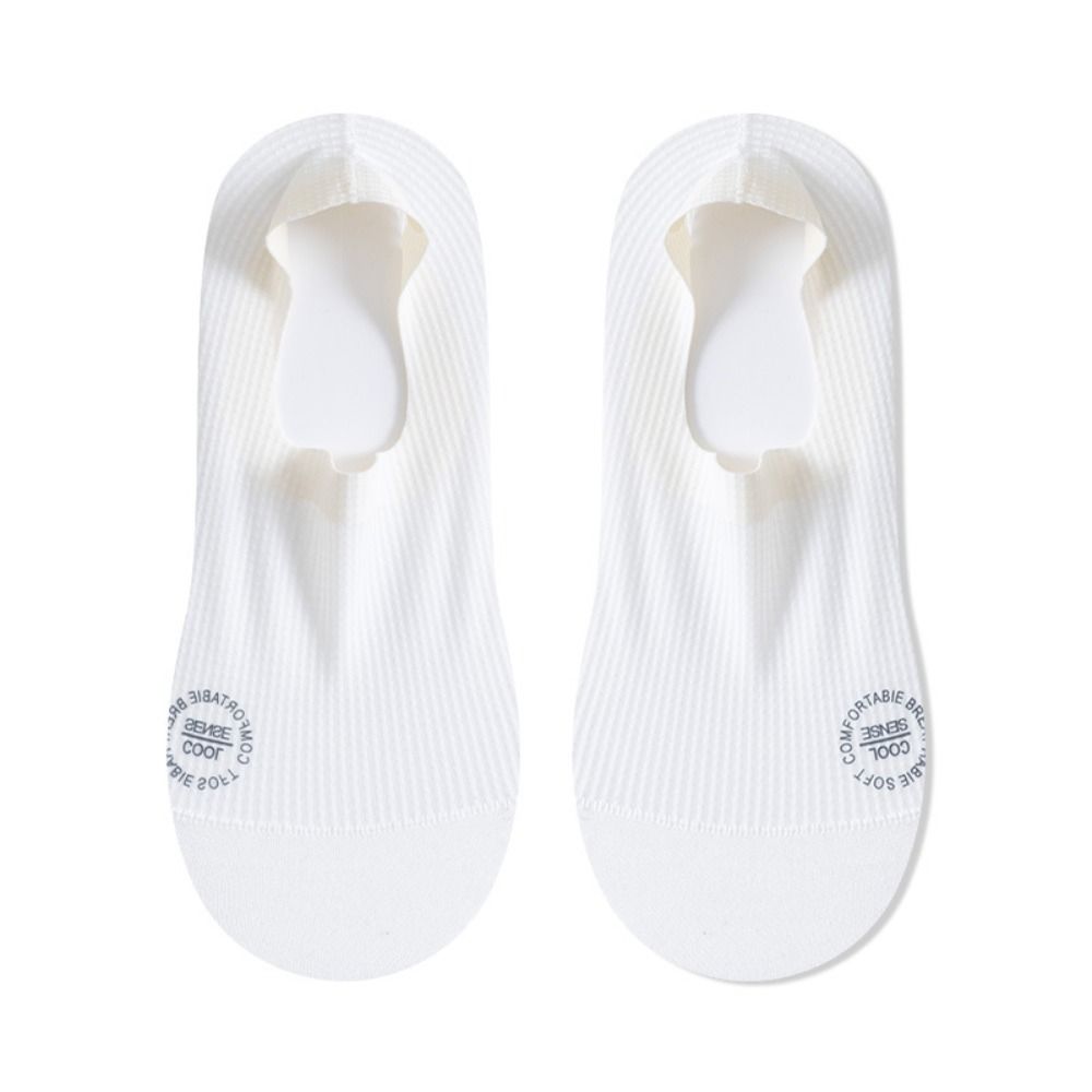 

Comfortable Non Slip Men s Socks Low Cut Cotton Sole Ice Silk Socks Breathable Mesh Thin Socks Summer білий