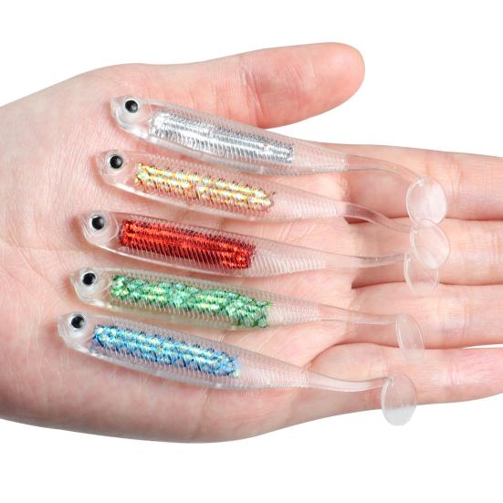 Měkká nástraha Swimbait Rybářská nástraha Lure 3D Oči Realistický Vzhled Jasná Barva Mini Velikost Přenosná Venkovní Rybaření Umělá Nástraha