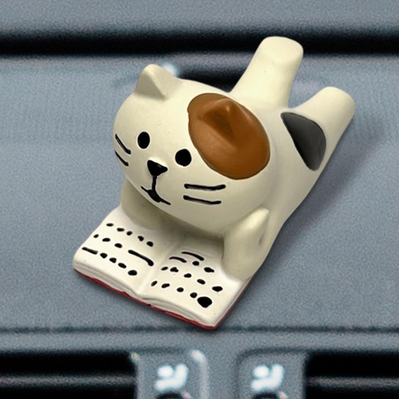 Cute Healing Kitten Ornaments For Car Dashboard Resin Cat Figure Car Interior Decorative Cat Ornament Vehicle Accessories