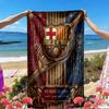 Barcelona FC Soccer Print Beach Towel, Versatile Lightweight Absorbent Beach Towel for Pool Surf Yoga Bathroom, Perfect Birthday Holiday Gift