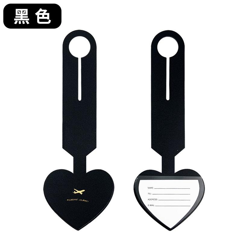 Pu leather luggage tag leather strap flip lanyard with paper card tag checked name boarding pass
