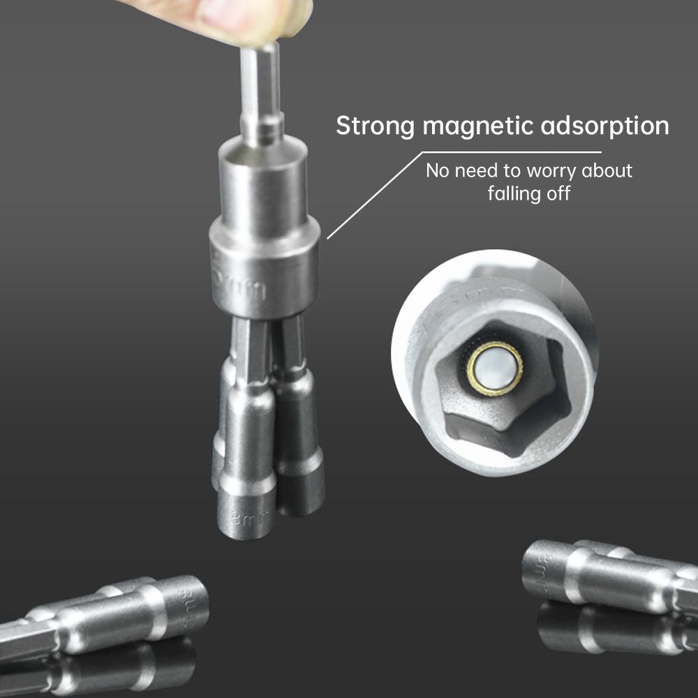 6mm-19mm Magnetic Socket Hexagon Socket Heads 1/4" Hexagon Shank Drill Bit Set Pneumatic Driver Bit Socket Set