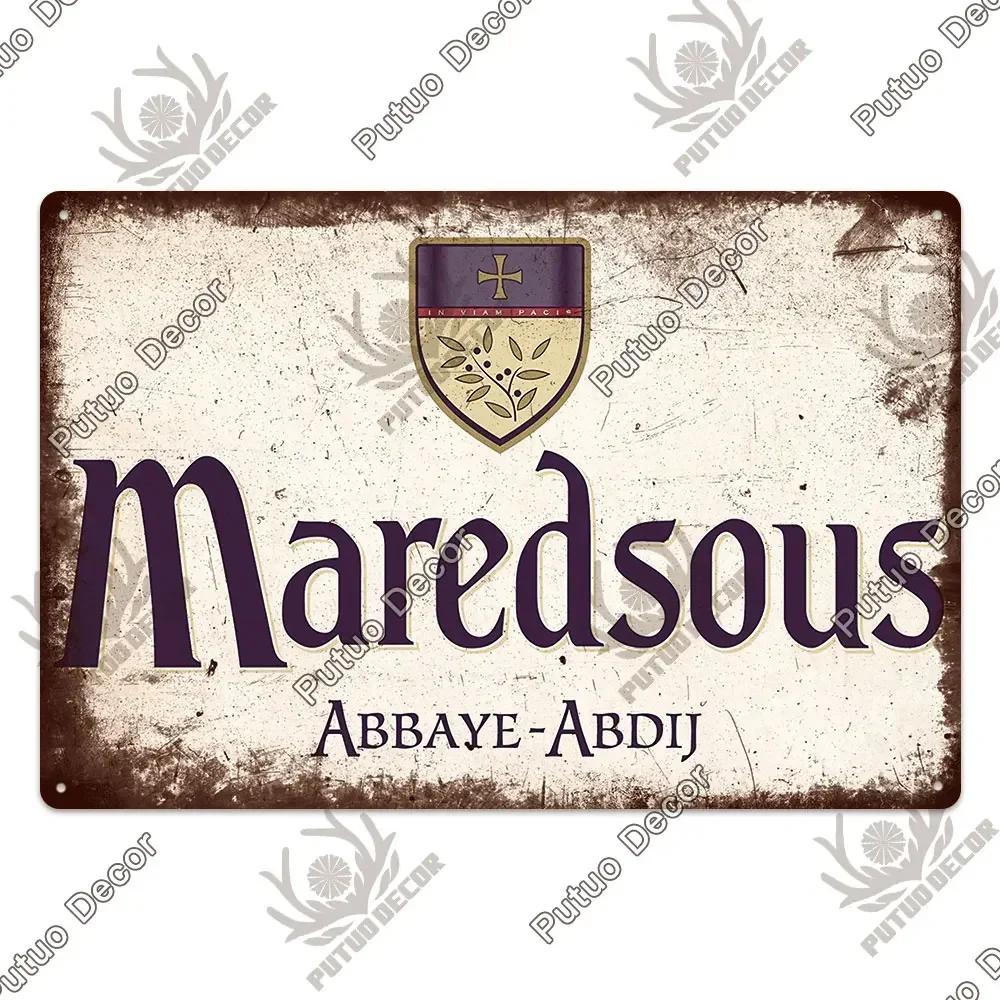 Putuo Decor's Belgium Beer Metal Plaque Retro Wall Art for Pub Bar Man Cave Club Vintage Style Decorative Sign