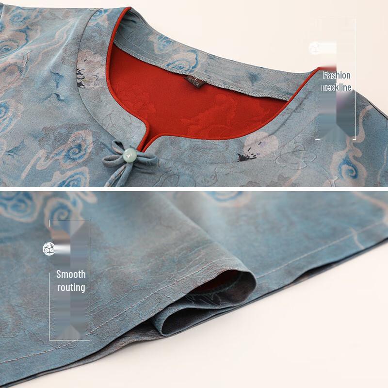 Elderly Women's Breathable Summer Short-Sleeve Set