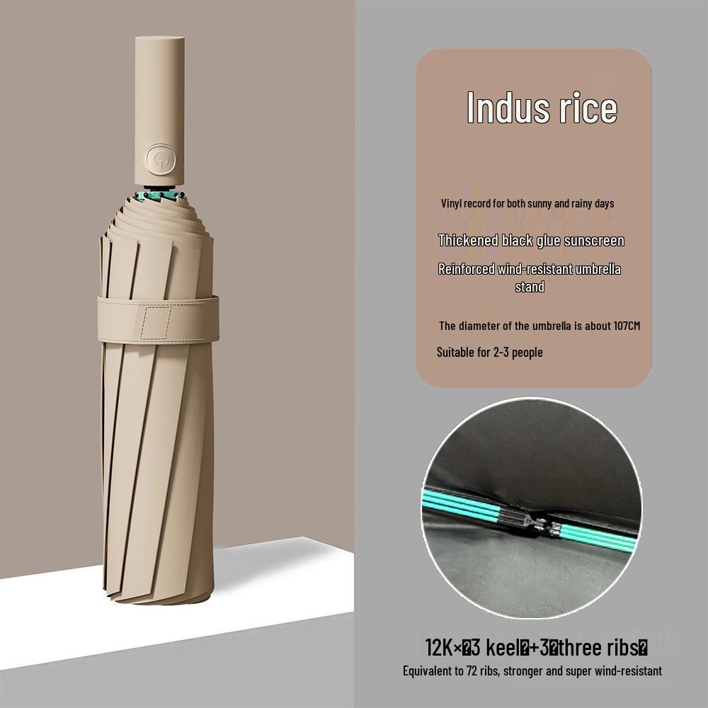 Automated 24-Bone Folding Umbrella, High-Grade Men's Dual-Use for Sun and Rain