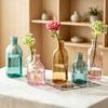 Colored Transparent Glass Bud Vase Retro Hydroponic Flower Planter Vase Centerpieces Wedding Party Decor Home Table Decorations