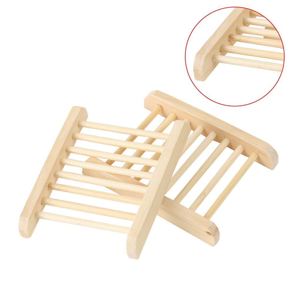 Wood Bamboo Drain Tray Holder Bathroom Supplies Sponge Plate Soap Holder Soap Dish Storage Box