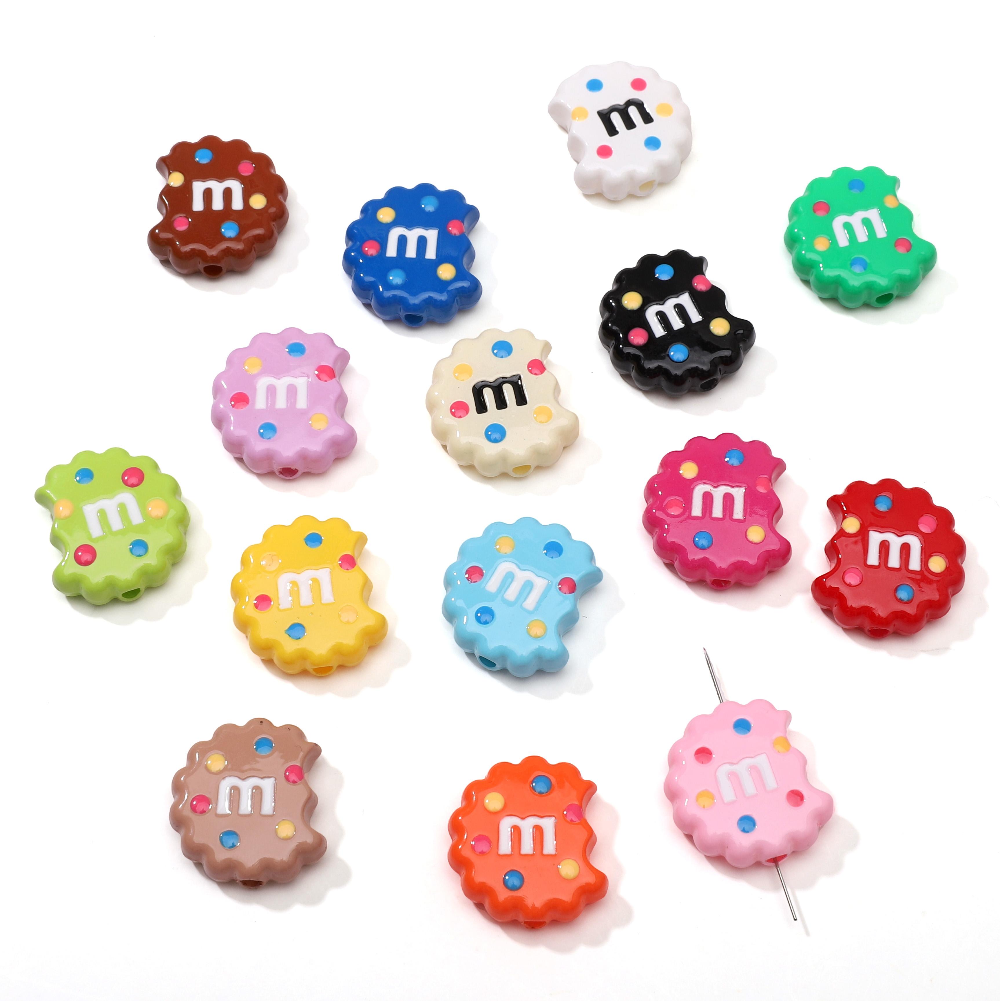 

2/10 шт. Акриловые бусины Двусторонние Запеченная краска M Капля Цветные Шармы-печеньки для изготовления браслетов, ожерелий, ювелирных изделий своими руками 10Pcs разноцветный