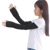Fivebear Linen Arm UV Long Made In Black Women's Covers, Protection, Sleeve, Japan, (fb40054)