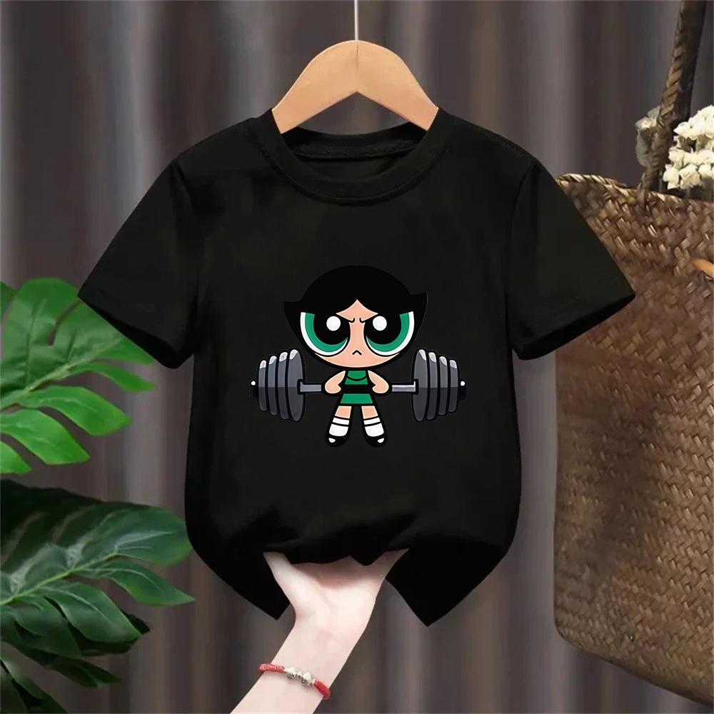 Girls Super Powerful Blouse Training Streetwear Tshirt Kids Shirt Academy Fitness Tshirt