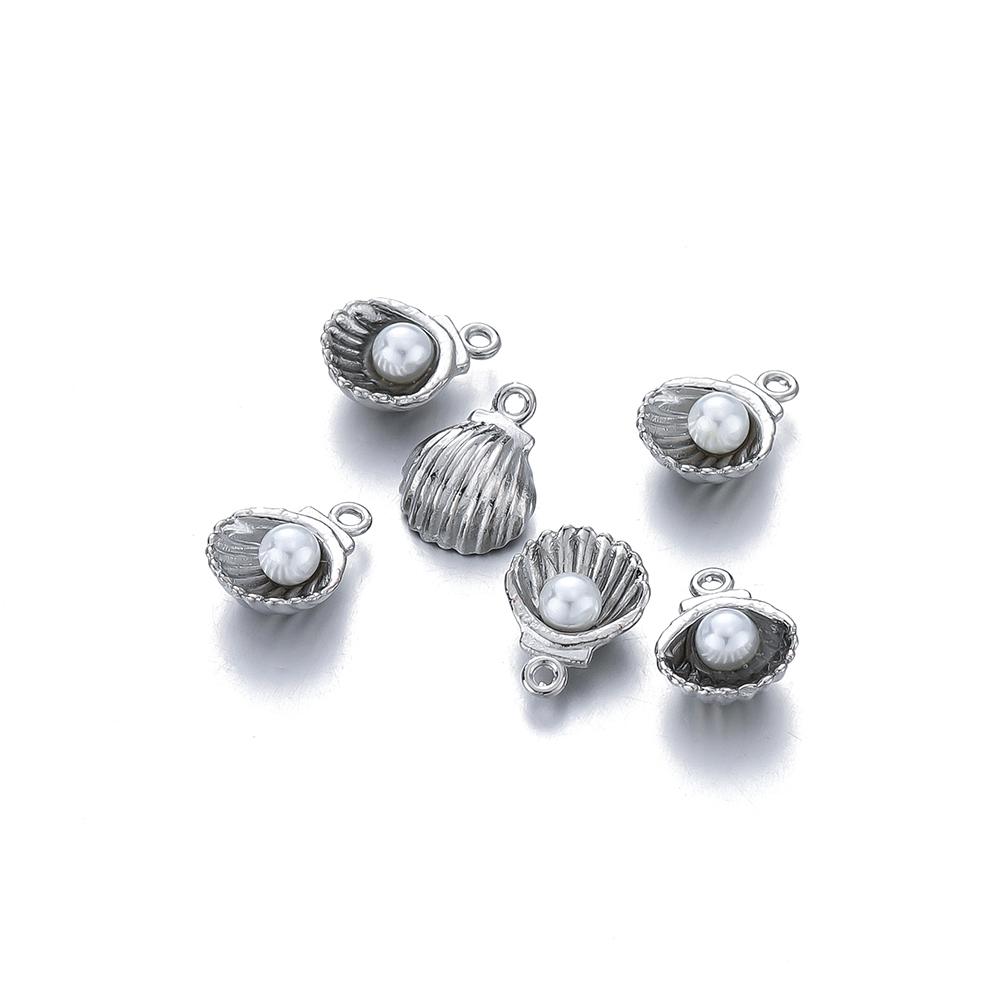 10Pcs Ocean Starfish Shell Charms With Imitation Pearl Pendants For Necklace Bracelet Pendants DIY Jewelry Making Accessories