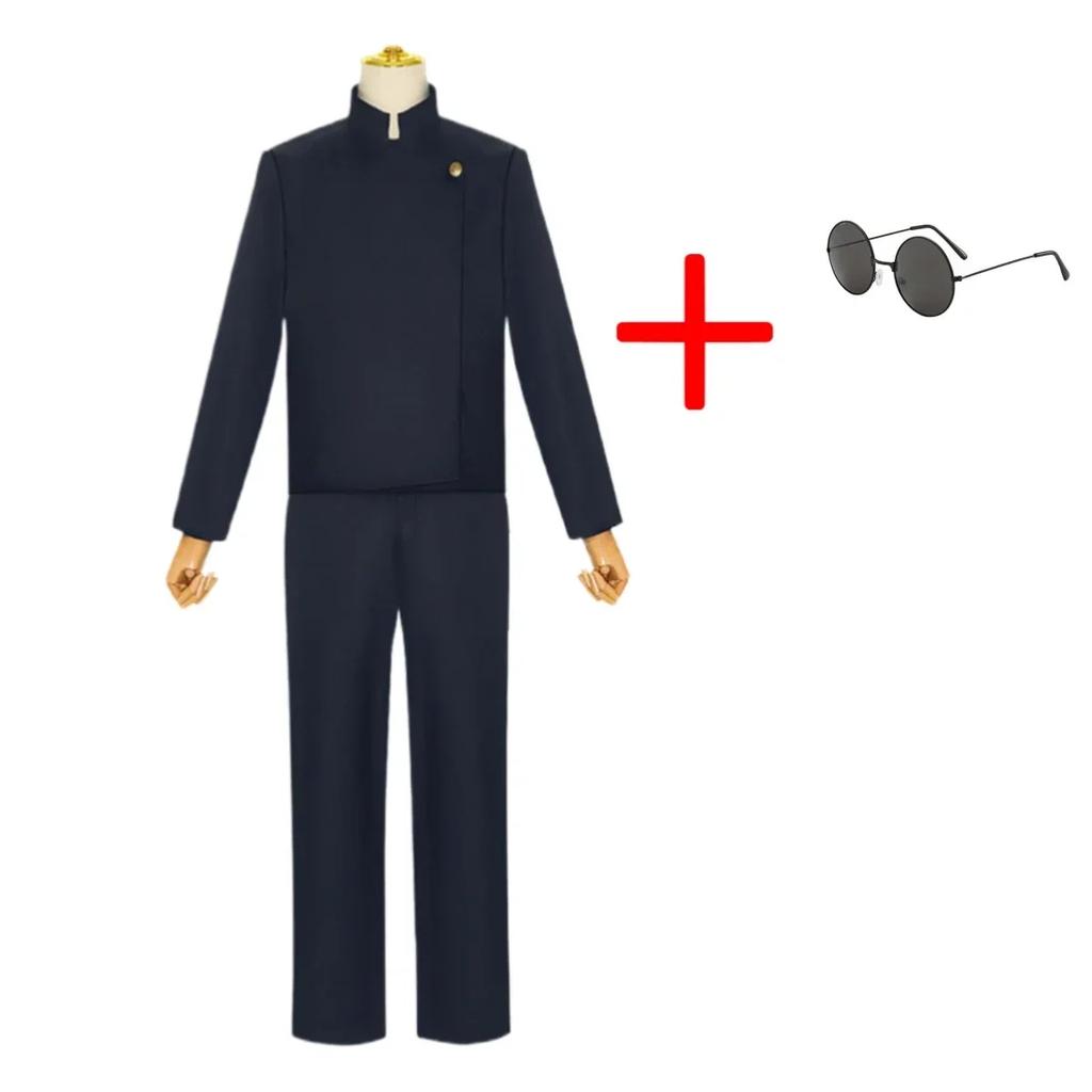 Gojo Satoru Cosplay Costumes Pour Hommes, Anime Iforme De Lycée, Perruque Trempée, Costume d'Halloween, Vêtements Pour Adultes