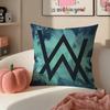 Popular Dynamic Dj AAlan Walker Cushion Cover Pillowcase Short Plush Invisible Zipper Room Sofa Cushion Cover