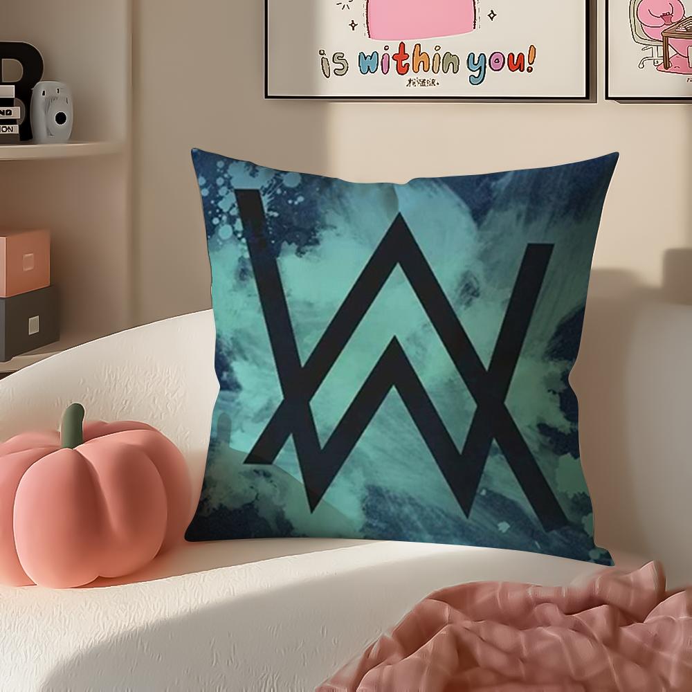 

Popular Dynamic Dj AAlan Walker Cushion Cover Pillowcase Short Plush Invisible zipper Room Sofa Cushion Cover 30X30cm