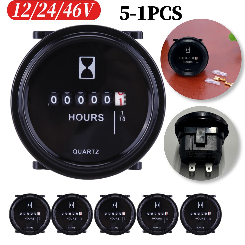 12v 24v 36v Hour Meter for Marine Boat Engine 2" Round Waterproof Gauge Moto Car Trucks Mechanical Hour Meter Counter Timer3