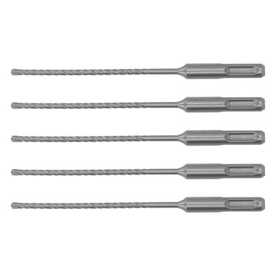 5 Pcs Rotary Hammer Drill Bit 160mm Length 2 Flute Self Centering Carbide Tip Impact Drill Bits for Brick Stone Concrete