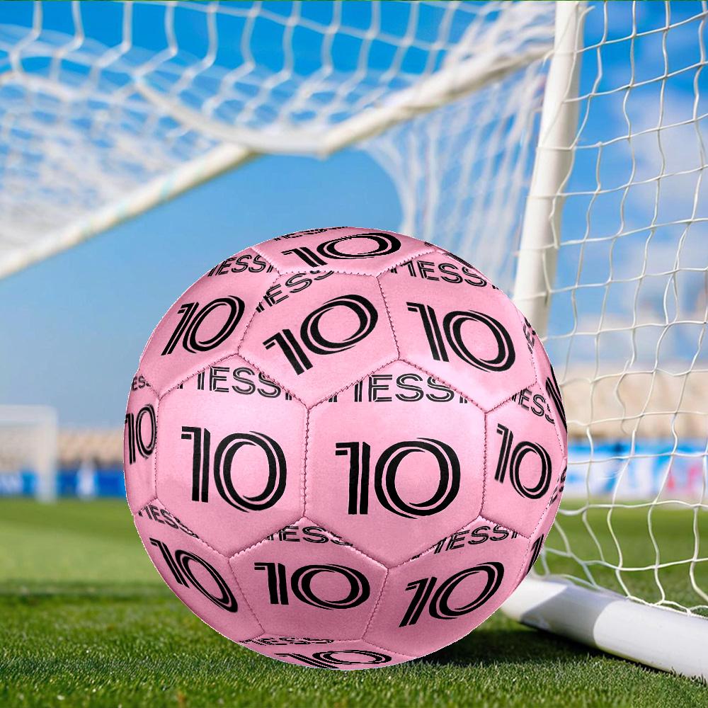 Messi's Pink Size 5 Soccer Balls, Anti-Slip, Protective Football, Outdoor Sport, Practice Games, Birthdays Gift Suitable for fan