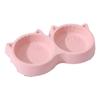 Cat Feeder Accessories Pet Supplies Pet Cat Double Bowl Material Cartoon Cat Face Shape Food Water Feeding Bowl Non-slip Puppy